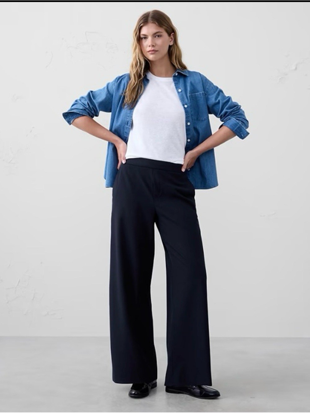 Banana Republic Wide-Leg Black Trousers